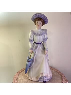 Home Interiors Penelope Figurine #1491 Victorian Lady with Umbrella Collectible